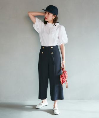 《大きいサイズ》華やかフリルのぽわん袖ブラウス　《Ｍ　Ｍａｇｌｉｅ　ｌｅ　ｃａｓｓｅｔｔｏ×冨張愛》（５１３２１８２５０４）