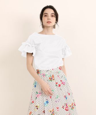 ＜Maglie le cassetto  (Women)＞フリルスリーブカットソー（５１３２１９０００６）