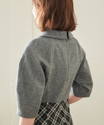 大きいサイズ》品あり衿の美人映えチェックワンピース《M 