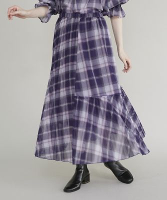 ＜Maglie le cassetto  (Women)＞アシンメトリーチェックスカート（５１３３１５２００３）