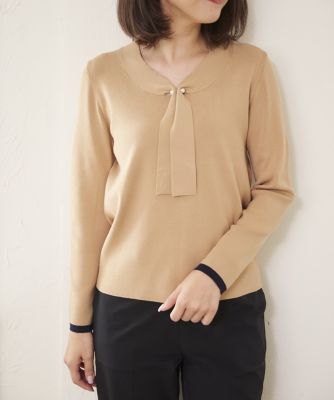 ＜Maglie le cassetto  (Women)＞ボウタイ風配色ニット（５１３３１７００１１）