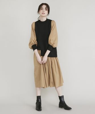 《大きいサイズ》ドッキングニットワンピース《Ｍ　Ｍａｇｌｉｅ　ｌｅ　ｃａｓｓｅｔｔｏ》（５１３３１７２５０７）