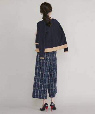 《大きいサイズ》パールボタン配色カーディガン（５１３３１７８８１２）