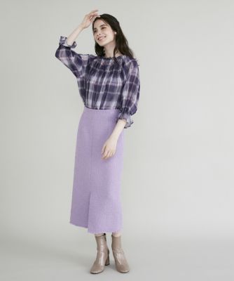 シアーチェックブラウス（5133182003） | Maglie le
