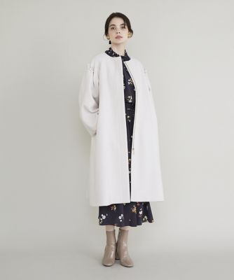 大きいサイズ》パールデザインロングコート（5134111802