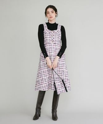 ＜Maglie le cassetto  (Women)＞《Ｍ　Ｍａｇｌｉｅ　ｌｅ　ｃａｓｓｅｔｔｏ》ファンシーツイードジャンパースカート（５１３４１２１２０７）