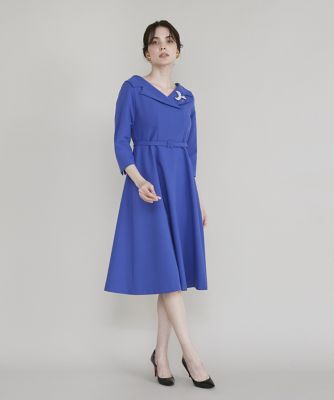 未使用タグ付　M Maglie le cassetto ワンピース　L ブルー 大きいサイズ》クラシカルワンピース《M Maglie le