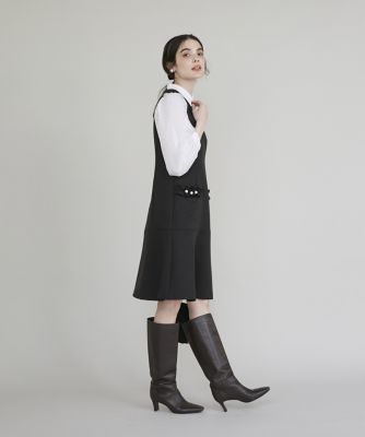 大きいサイズ》ポケットフリルジャンパースカート