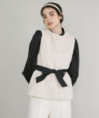 ＜Maglie le cassetto  (Women)＞エコファーリボンジレ（５１３４１４１００３）