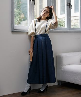 《曽田茉莉江コラボ》レディなサスペンダースカート（５１３４１５２０２４）