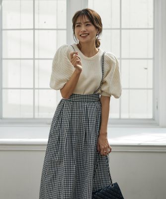 曽田茉莉江コラボ》レディなサスペンダースカート