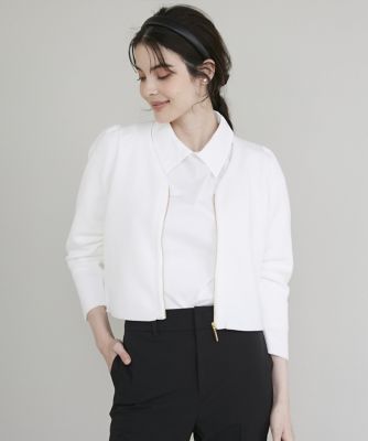 ＜Maglie le cassetto  (Women)＞《Ｍ　Ｍａｇｌｉｅ　ｌｅ　ｃａｓｓｅｔｔｏ×吉田理紗》品ありモードなニットジャケット（５１３４１７８２２９）