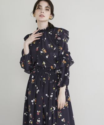 ＜Maglie le cassetto L (Women/大きいサイズ)＞《大きいサイズ》フラワープリントブラウス（５１３４１８２８０９）
