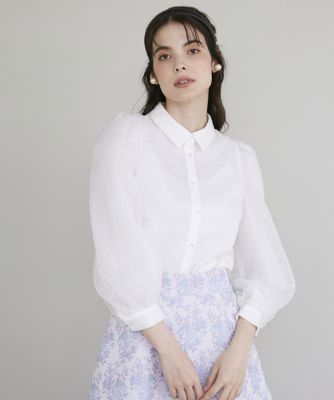 ＜Maglie le cassetto L (Women/大きいサイズ)＞《大きいサイズ》ドットオーガンジーブラウス（５１３４１８２８１０）