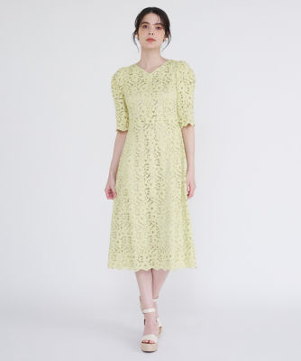 ＜Maglie le cassetto L (Women/大きいサイズ)＞《大きいサイズ》フラワーラッセルレース袖ふんわりワンピース（５１４０１２１１０１）