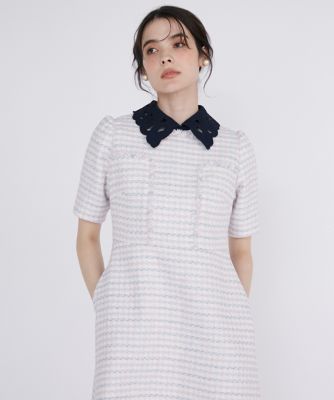 《Ｍ　Ｍａｇｌｉｅ　ｌｅ　ｃａｓｓｅｔｔｏ》ファンシーツイードワンピース《Ｌｉｎｔｏｎ　Ｔｗｅｅｄｓ》（５１４０１２１２０１）