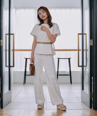 《Ｍ　Ｍａｇｌｉｅ　ｌｅ　ｃａｓｓｅｔｔｏ×吉田理紗》快適セミワイドパンツ（５１４０１６１２２６）