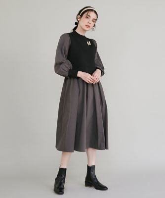 上質で快適 大きいサイズ》ドッキングニットワンピース《M Maglie ワンピース