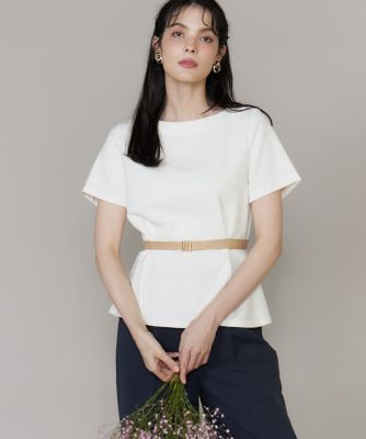 ＜Maglie le cassetto  (Women)＞《Ｍ　Ｍａｇｌｉｅ　ｌｅ　ｃａｓｓｅｔｔｏ×吉田理紗》凛と“サマみえ”ペプラムブラウス（５１４０１８２２１２）