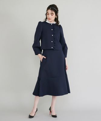 大きいサイズ》ノーカラーフリルジャケット《M Maglie