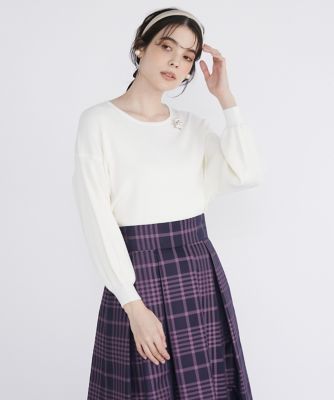 ＜三越伊勢丹/公式＞【SALE】【送料無料】Maglie le cassetto L (Women/大きいサイズ)/マーリエ ル カセット L 《大きいサイズ》スカラッププルオーバー シロ トップス【三越伊勢丹/公式】