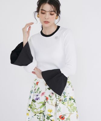 ＜Maglie le cassetto L (Women/大きいサイズ)＞《大きいサイズ》フレアスリーブニット（５１４１１７０８０９）