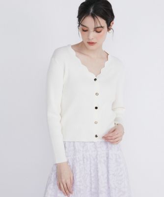 ＜Maglie le cassetto  (Women)＞スカラップカーディガン（５１４１１７８００５）