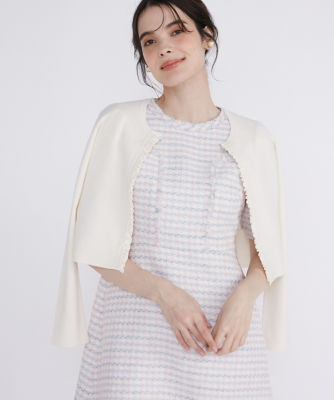 ＜Maglie le cassetto  (Women)＞《Ｍ　Ｍａｇｌｉｅ　ｌｅ　ｃａｓｓｅｔｔｏ》フリルボレロカーディガン（５１４１１７８２０３）