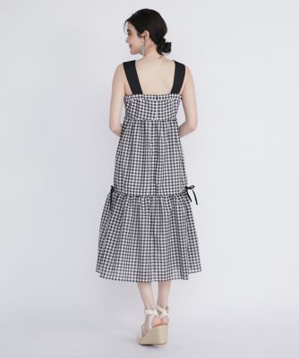 bubbles ネクタイティアードワンピース　チェック Mサイズ ワンピース BUBBLES バブルス ネクタイティアードワンピース M - メルカリ