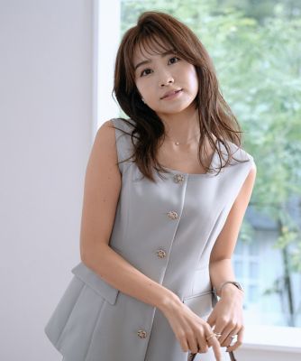 曽田茉莉江コラボ》“涼しげ”華やぎジレブラウス（5142141014