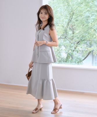 曽田茉莉江コラボ》“涼しげ”華やぎジレブラウス（5142141014