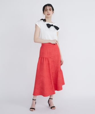 Maglie le cassetto 千鳥×ハートジャガードスカート 千鳥×ハートジャガードスカート｜Maglie le cassetto（マーリエ ル