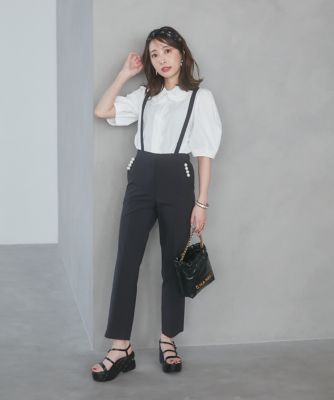 sheller シェリエ テイパードパール付き サスペンダー sheller シェリエ テイパードパール付き サスペンダー
