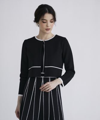 M Maglie le cassetto》ラインクルーカーディガン