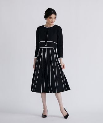 Maglie le cassetto ワンピースとカーディガンセット　新品タグ付 M Maglie le cassetto》ラインクルーカーディガン