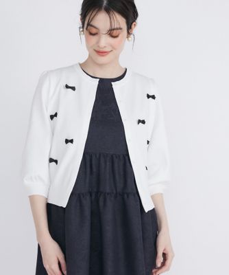 ＜Maglie le cassetto  (Women)＞《Ｍ　Ｍａｇｌｉｅ　ｌｅ　ｃａｓｓｅｔｔｏ》コンパクトリボンカーディガン（５１４２１７８２１２）