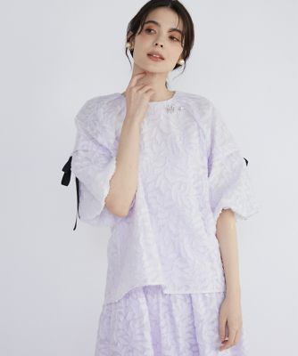 リーフ柄ジャガードブラウス（5142182005） | Maglie le