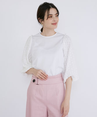 ＜Maglie le cassetto  (Women)＞袖刺繍レースブラウス（５１４２１８２００８）