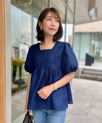 【極美品】bow.a ネイビー半袖ブラウス♡ケイナリタ.heve 2WAYチュニックブラウス（5142182014） | Maglie le