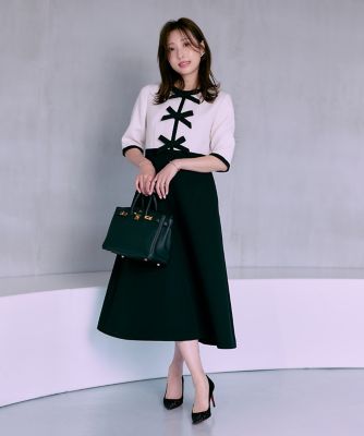 大きいサイズ》“クチュールリボン”クラシカルワンピース《M