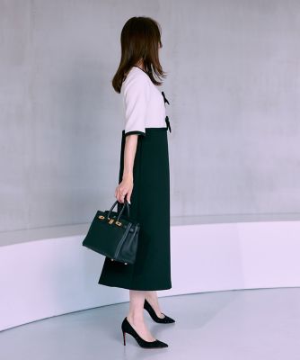 大きいサイズ》“クチュールリボン”クラシカルワンピース《M