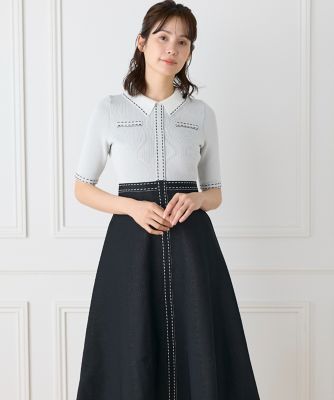 ＜Maglie le cassetto  (Women)＞《Ｍ　Ｍａｇｌｉｅ　ｌｅ　ｃａｓｓｅｔｔｏ》ステッチポロ衿ニットワンピース（５１４３１７２２０１）