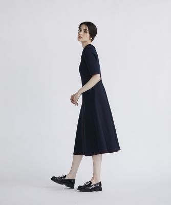 《大きいサイズ》ステッチポロ衿ニットワンピース《Ｍ　Ｍａｇｌｉｅ　ｌｅ　ｃａｓｓｅｔｔｏ》（５１４３１７２５０１）