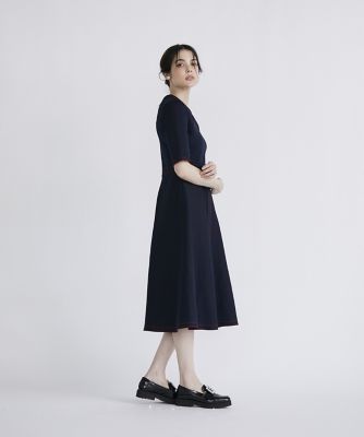 《大きいサイズ》ステッチポロ衿ニットワンピース《Ｍ　Ｍａｇｌｉｅ　ｌｅ　ｃａｓｓｅｔｔｏ》（５１４３１７２５０１）