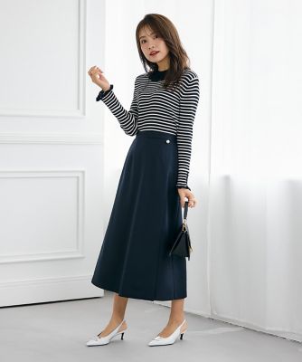 新品15万！MERYLL ROGGE 金ボタン テーラード スカート 紺 42 新品15万！MERYLL ROGGE 金ボタン テーラード スカート 紺 42 新品15万