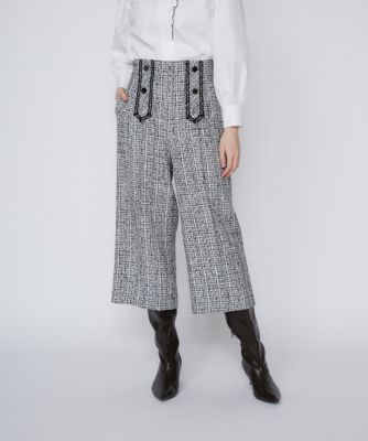 ＜Maglie le cassetto L (Women/大きいサイズ)＞《大きいサイズ》ファンシーツイードガウチョパンツ（５１４４１６１８３７）