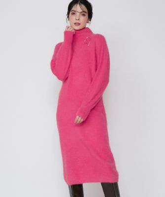 ＜Maglie le cassetto L (Women/大きいサイズ)＞《大きいサイズ》フォックス混ボリュームスリーブニットワンピース（５１４４１７２８１５）