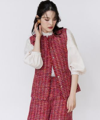 ＜Maglie le cassetto  (Women)＞《Ｍ　Ｍａｇｌｉｅ　ｌｅ　ｃａｓｓｅｔｔｏ》カンポーレツイードジレ（５１５０１４１２０３）