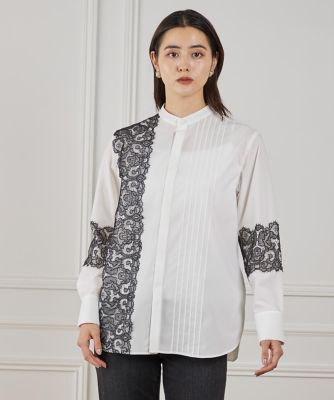 ＜Maglie le cassetto  (Women)＞《Ｍ　Ｍａｇｌｉｅ　ｌｅ　ｃａｓｓｅｔｔｏ》ユニセックスレースドッキングブラウス（５１５０１８１２０１）