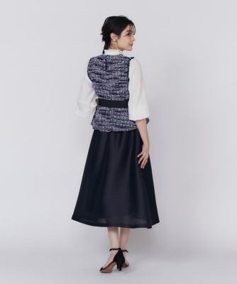 《大きいサイズ》ファンシーツイードペプラムブラウス《Ｍ　Ｍａｇｌｉｅ　ｌｅ　ｃａｓｓｅｔｔｏ》（５１５０１８２５０３）